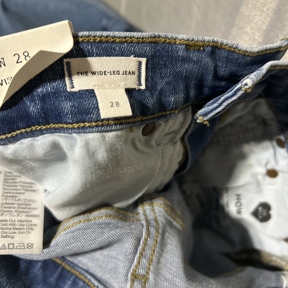 Madewell The Wide-Leg Jean High Rise Fitted through Hip size W 28 magic pockets - Picture 11 of 12